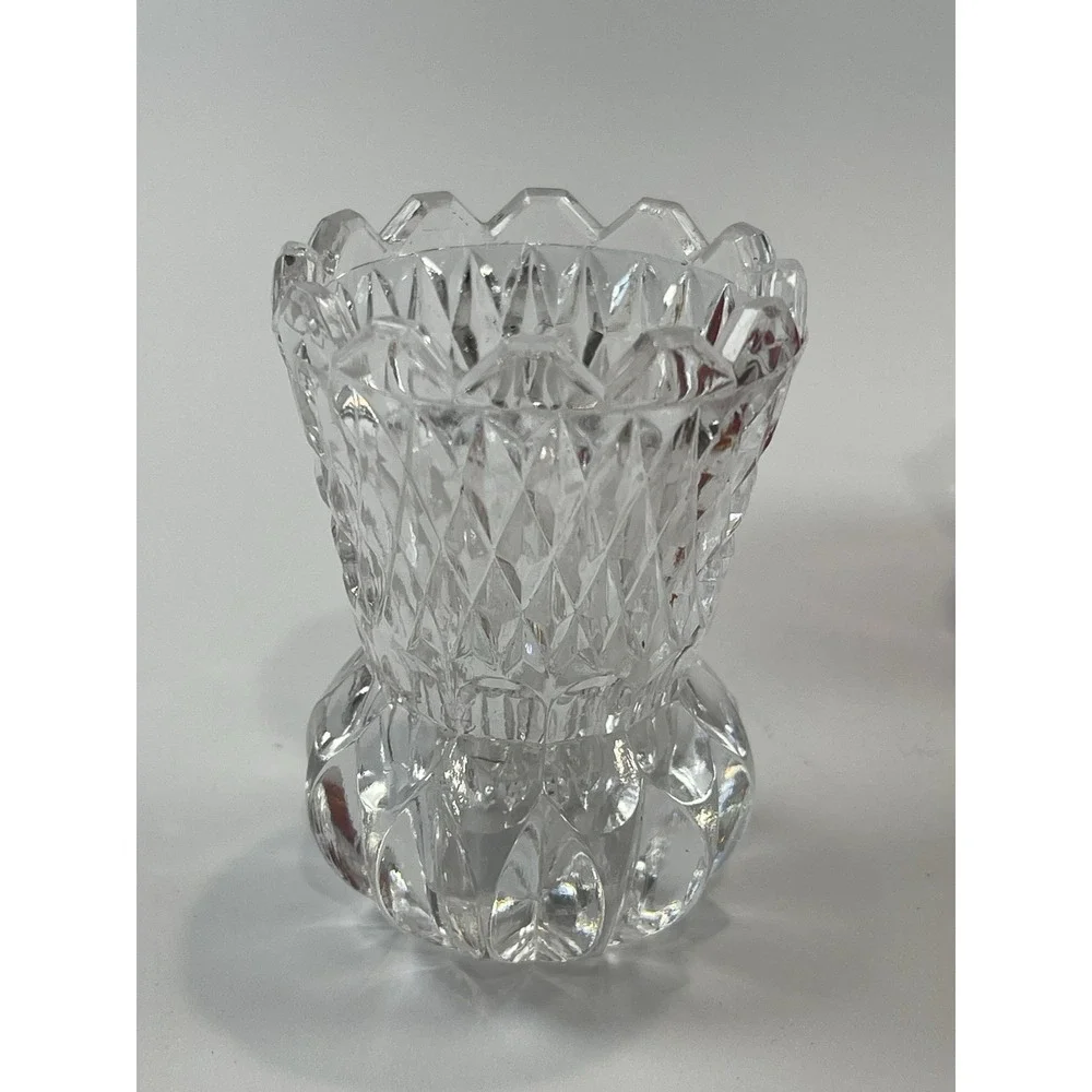 Vintage Copper Hawaii Red Amberina Clear Glass Toothpick‎ Holders Set Of 3